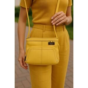 Tignanello Yellow Leather Crossbody Shoulder Bag